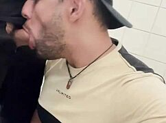 just saw this dude sucking off a construction worker in public toilet