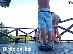 This balcony orgy is so hot and wild