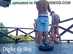 This balcony orgy is so hot and wild