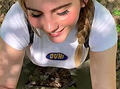 Random jogger receives deepthroat on hiking trail pov from candycourt