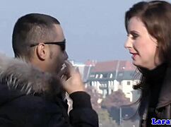 Mature euro slut intensely sucks stranger's cock, deepthroat and doggystyle