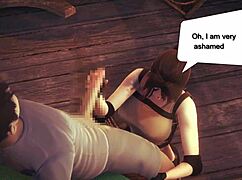 Lara Croft Cosplay Hentai Fucks Man In Animated Video