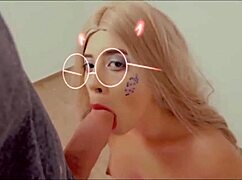 feeling the passion while sucking that giant dick