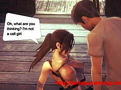 Lara Croft Cosplay Hentai Fucks Man In Animated Video