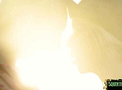 Military lesbian babe gushes pussy juice during fingering and masturbation