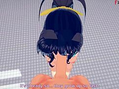 Akeno Teases Sex In Public Pool Hentai Scene