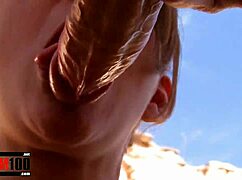 Little red head takes it deep in her tight ass, loving every cumshot