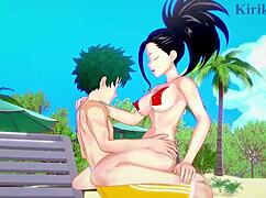 Momo Yaoyorozu And Kyoka Jiro Share Izuku Midoriya In Intense Hentai Creampie