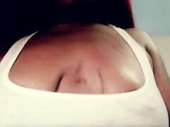 Ebony Babe Oils Ass Bouncing To Bounce Song In Bed