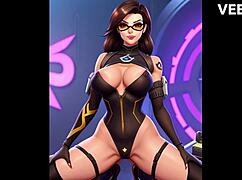 Overwatch inspired babes in emotional hentai scenes