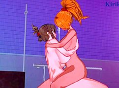 chitose kisaragi and excellen browning tease lesbian futanari