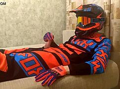 gay motocross biker play in costumes