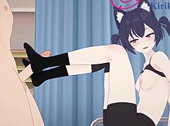 Yozakura Kirara and Kuromi Serika's intense sex in blue archive hentai contrasts big tits teen 18+ cartoon 3d anime creampie