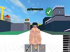 Horror-themed girl gets intensely fucked in a roblox condo setting