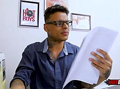 Young tattooed teen fucks boss in pov anal