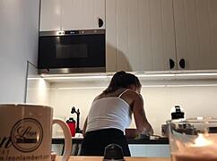 Perfect Pokies On Kitchen Cam Braless Sylvia Amazing Nipples