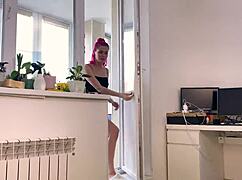 POV Blowjob Turns Into Wild Missionary and Cowgirl Action. Cum Explodes on Her Sexy Skirt After Intense Doggystyle!