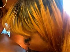 Ebony Girl Performs Double Blowjob with Spitting on Cock in Hentai Style