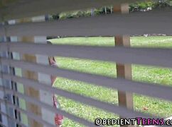 Watch the kinky teen get rough fucked while she rubs