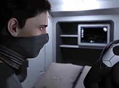 Projekt passion gets blowjob from horny busty brunette ai sex robot girl while gaming visual novel.