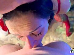 he totally wrecked my throat on christmas with extreme sloppy deepthroat action.