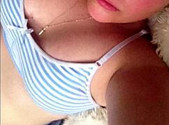 Blonde teen with big tits ignites deep emotions during sexy encounter.