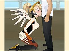 Overwatch Mercy Hentai Deepthroat Blowjob Doggystyle Bent Over Oral