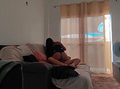 Surprising the maid in the bathroom