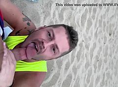 Passionate blowjob on public gay beach evokes intense emotions