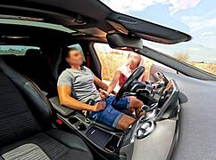 A stranger girl catches me jerking in car and blows me to finish