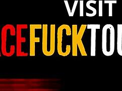 This latina slut feels intense love during rough deep throat face fuck with big cock.