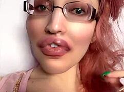 Goddess in glasses dominates with jerk instructions
