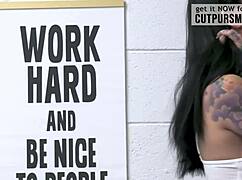 Lily Lane Undresses in Shop for Job Interview