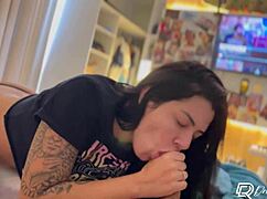 i'm a naughty milf riding a big cock for a quick facial in our homemade session