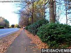 just a tiny ebony babe riding a bike with her booty out in public!