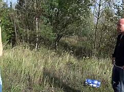 outdoor wild banging with a skinny brunette slut craving every hard thrust