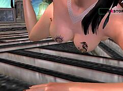 Animated teen girl fingers her pussy and ass in 3D cartoon