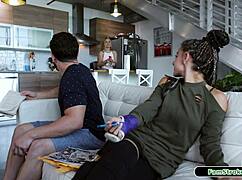 petite stepsis sucking her stepbro's big cock