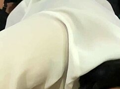 Intense blowjob with big tits, tattoo, and deepthroat cumshot