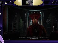 In this game, the brunette with big tits says, 'Feel my lust from beyond'