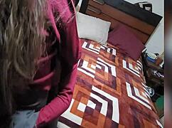 Mexican alumna visits for homework but we chat instead, amateur home video