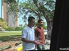 Andrew and Kiko engage in incredible steamy gay porn with big cocks