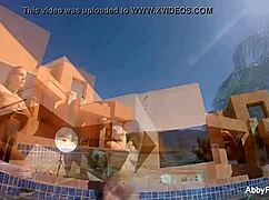 abigail mac enjoys pool fun