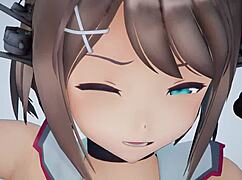 maria from kantai collection gets animated in hentai cartoon style