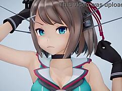 maria from kantai collection gets animated in hentai cartoon style