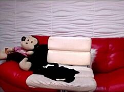 Hot mixed girl uses toys dildo vibrator for masturbation orgasm on webcam. Latina teen 18+ reaches climax.