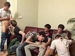 Twink gangbang hints at wild bareback action