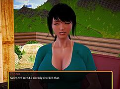 In my new family, the teen plays an erotic game with the milf