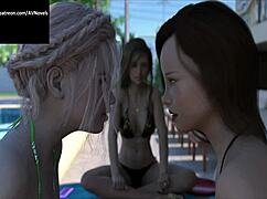 Wife And Stepmother Play Erotic Game