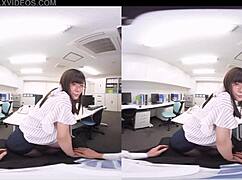 office vr: secret encounter during lunch break with kisaki narusawa